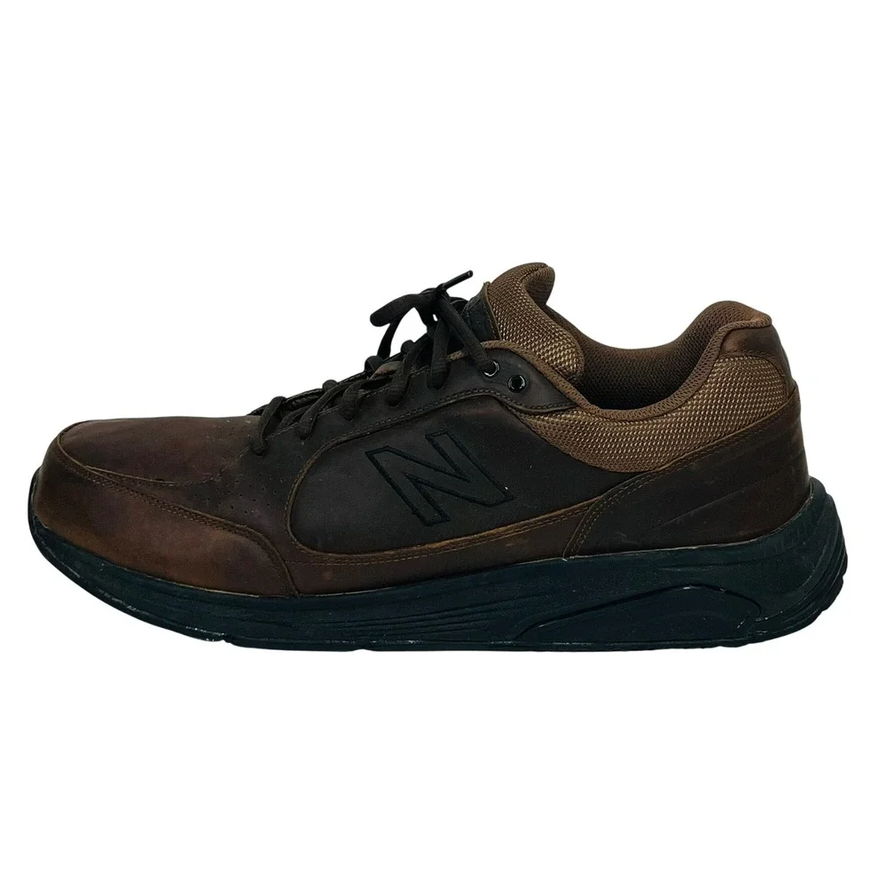 New Balance 928v3 Walking Shoes Mens 16 Brown Leather Rollbar Sneakers MW928BR